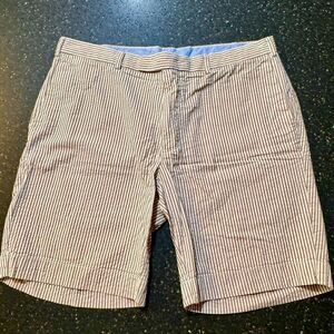 Polo by Ralph Lauren Tan and White Striped Shorts